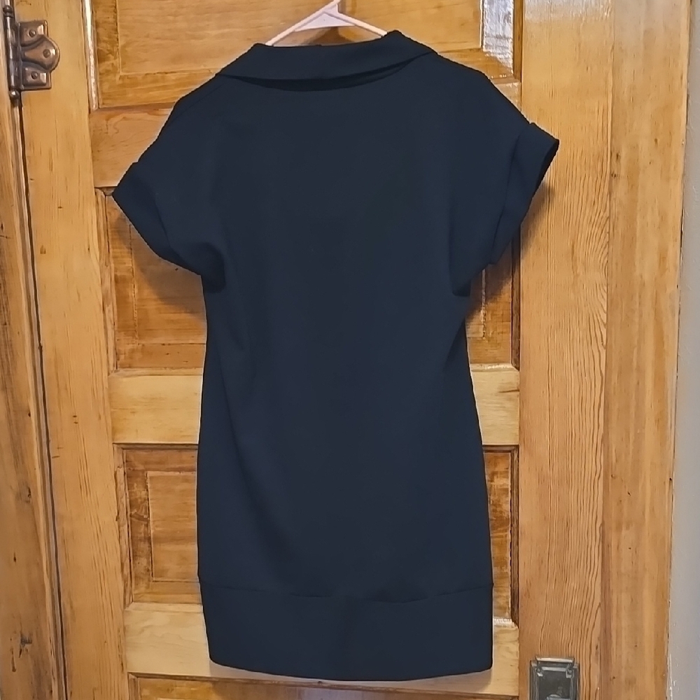 New York & Company Black Short Sleeve Cowl Neck Sheath Dress M - Picture 3 of 3